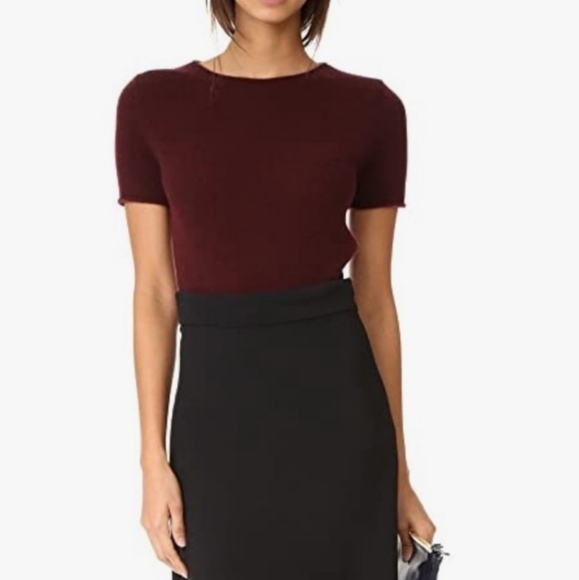 Theory Tops - Theory Short Sleeve Cashmere Blouse